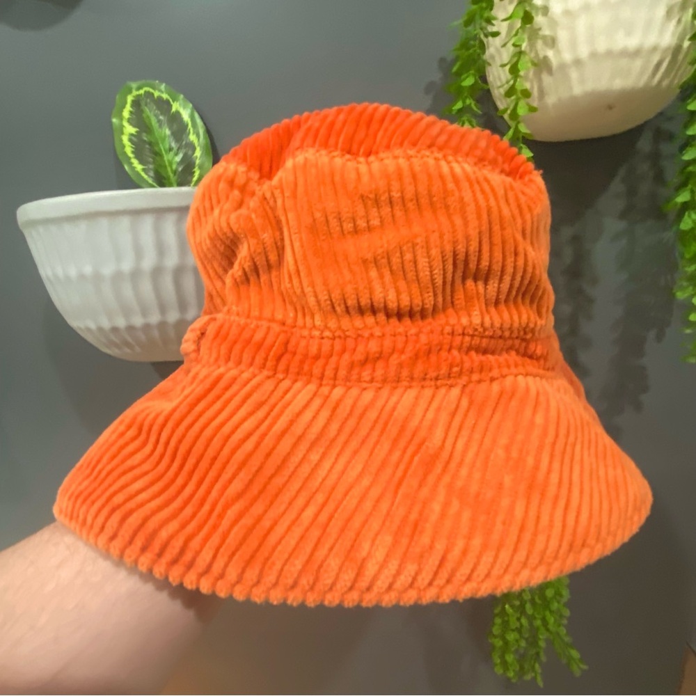 Reversible Orange/Polka Dot Bucket Hat